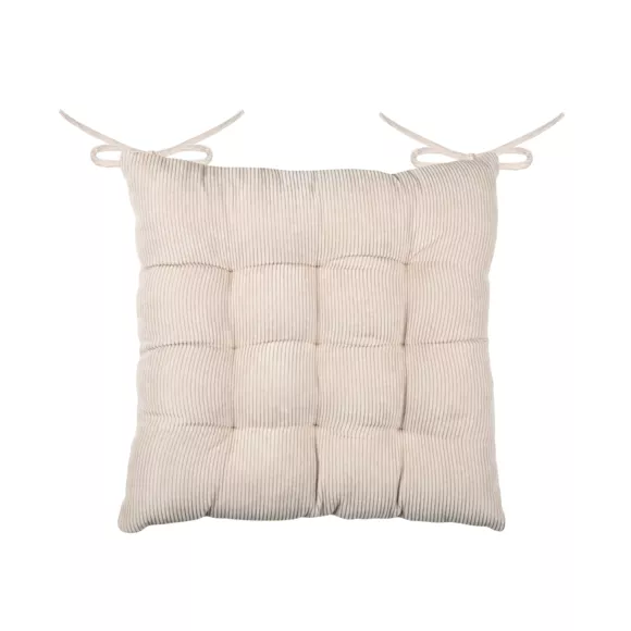 Eminza Coussin De Chaise Carré Velours (38 X 38 Cm) Dandy Beige