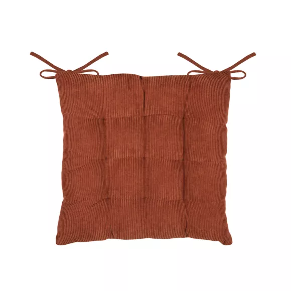 Eminza Coussin De Chaise Carré Velours (38 X 38 Cm) Dandy Terracotta