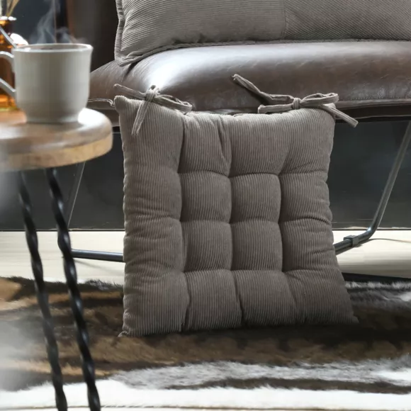 Eminza Coussin De Chaise Carré Velours (38 X 38 Cm) Dandy Taupe
