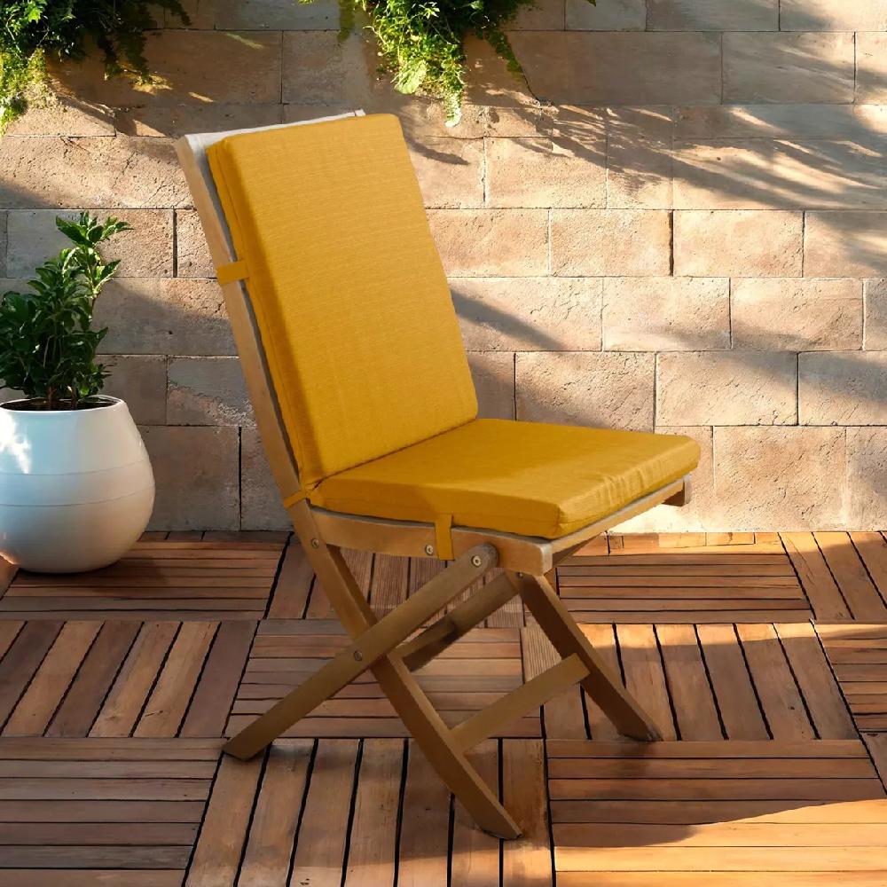 eminza Coussin de chaise extérieur avec dossier (90 x 40 cm) Sunset Jaune moutarde