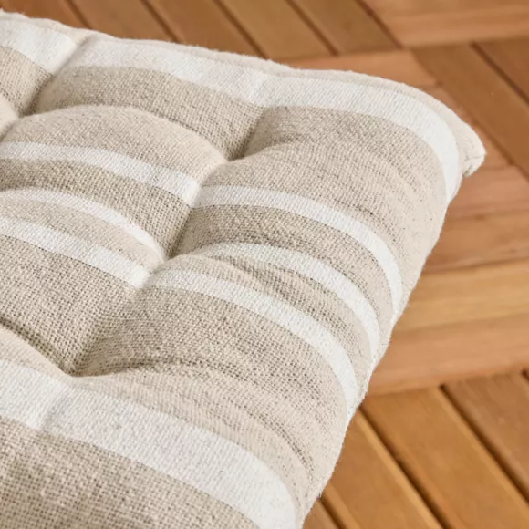 Eminza Coussin De Chaise Extérieur Carré (38 X 38 Cm) Nautira Ecru
