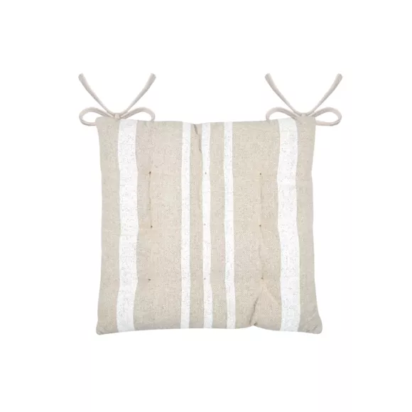 Eminza Coussin De Chaise Extérieur Carré (38 X 38 Cm) Nautira Ecru