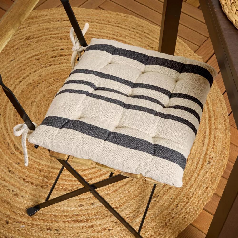 eminza Coussin de chaise extérieur carré (38 x 38 cm) Nautira Gris ardoise