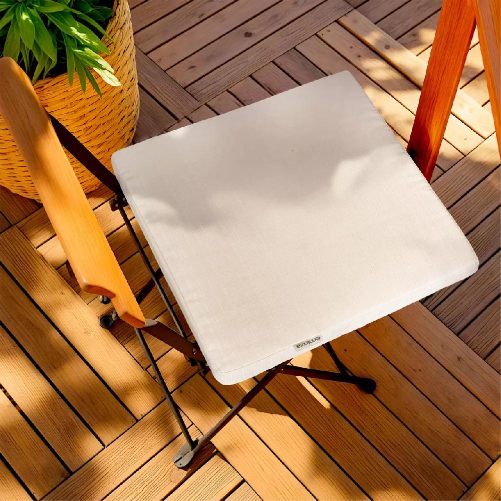 eminza Coussin de chaise extérieur carré (40 x 40 cm) Sunset Ecru