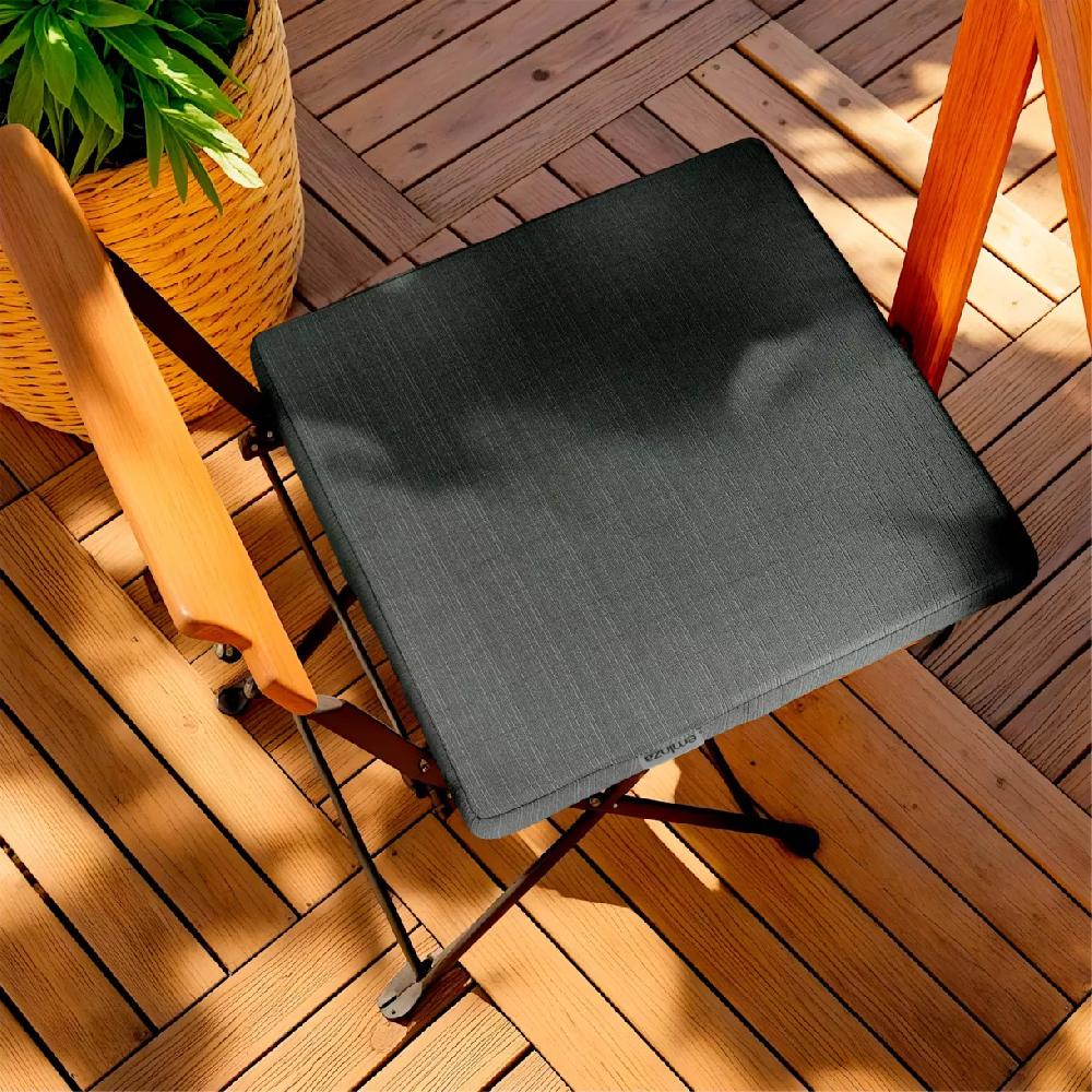 eminza Coussin de chaise extérieur carré (40 x 40 cm) Sunset Gris anthracite