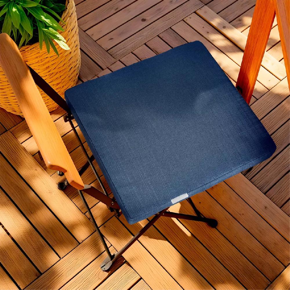 eminza Coussin de chaise extérieur carré (40 x 40 cm) Sunset Bleu nuit