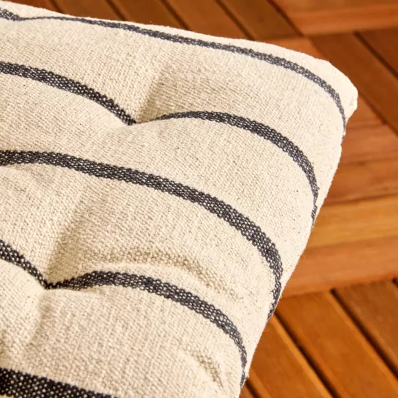 Eminza Coussin De Chaise Extérieur Toile De Coton (40 X 40 Cm) Ocealys Noir