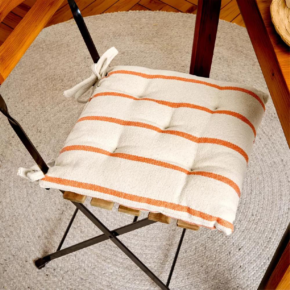 eminza Coussin de chaise extérieur toile de coton (40 x 40 cm) Ocealys Corail