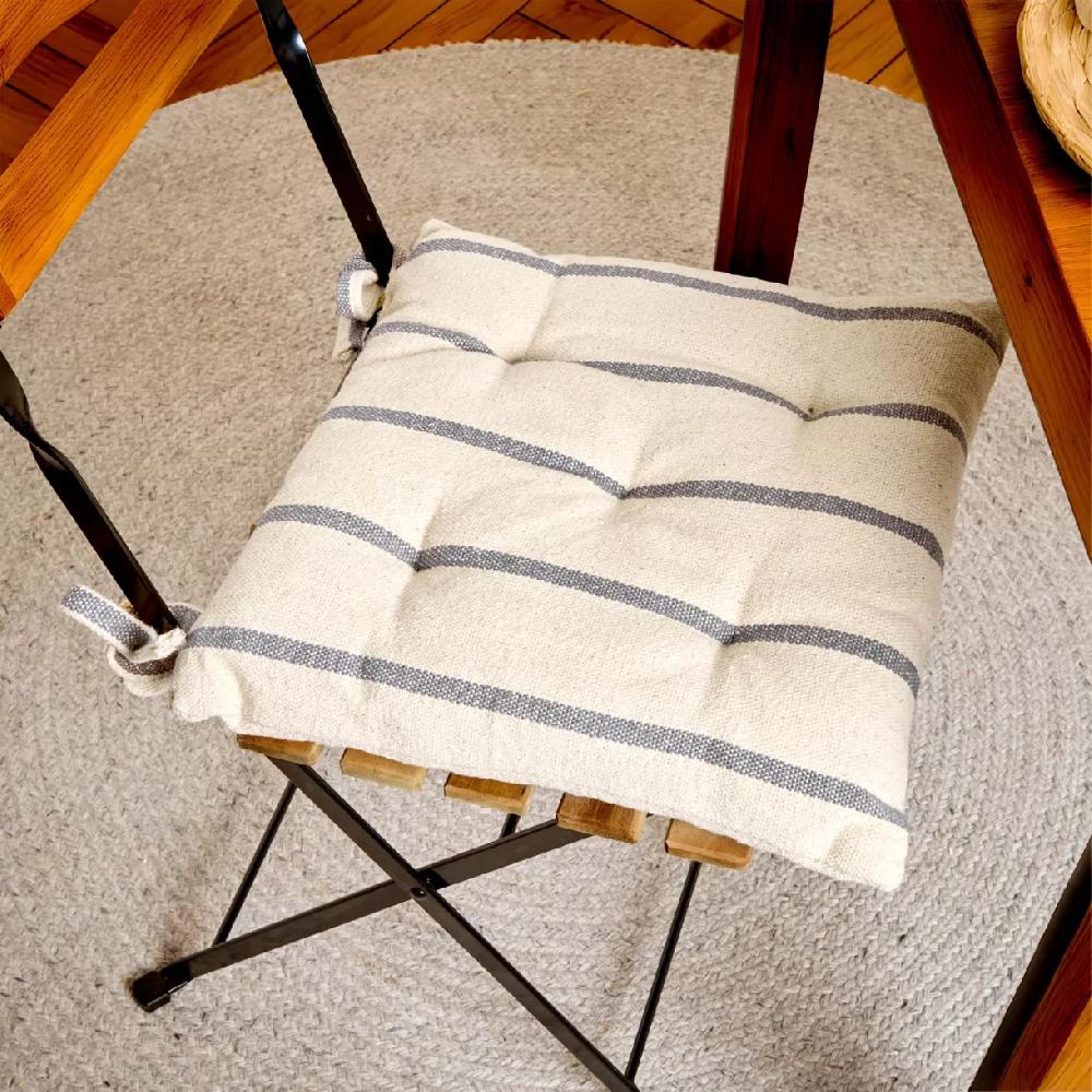 eminza Coussin de chaise extérieur toile de coton (40 x 40 cm) Ocealys Gris anthracite