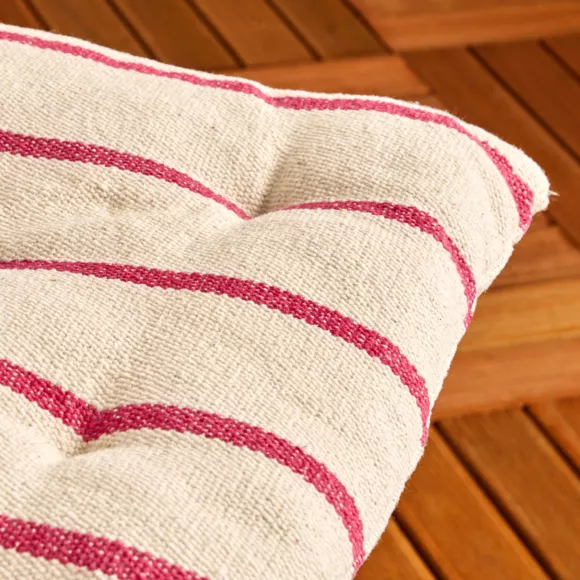 Eminza Coussin De Chaise Extérieur Toile De Coton (40 X 40 Cm) Ocealys Rouge