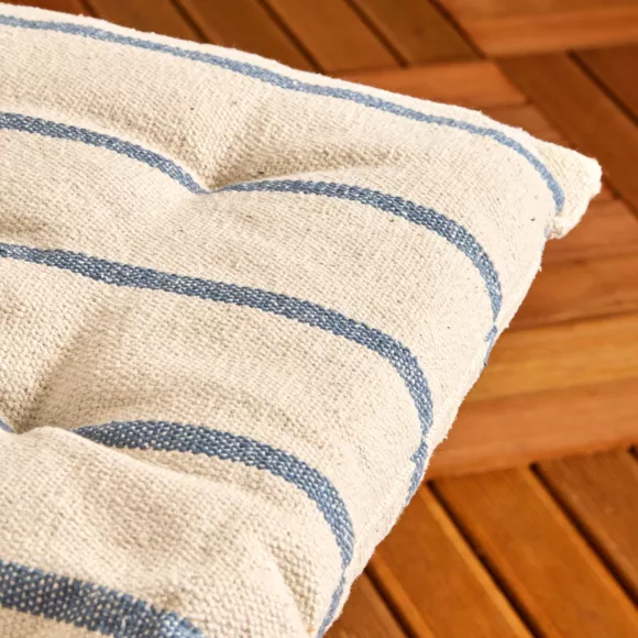 Eminza Coussin De Chaise Extérieur Toile De Coton (40 X 40 Cm) Ocealys Bleu Marine