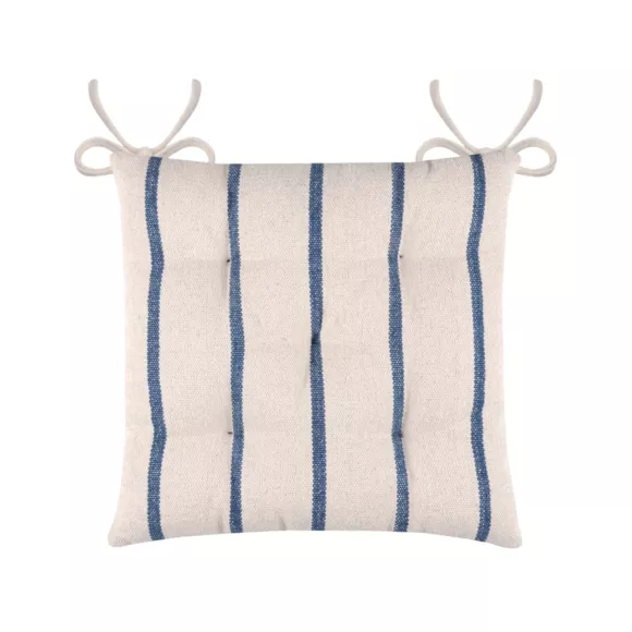 Eminza Coussin De Chaise Extérieur Toile De Coton (40 X 40 Cm) Ocealys Bleu Marine