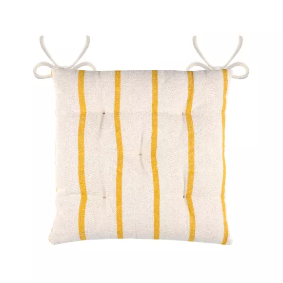 Eminza Coussin De Chaise Extérieur Toile De Coton (40 X 40 Cm) Ocealys Jaune Moutarde