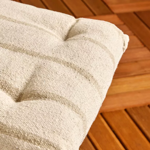 Eminza Coussin De Chaise Extérieur Toile De Coton (40 X 40 Cm) Ocealys Beige