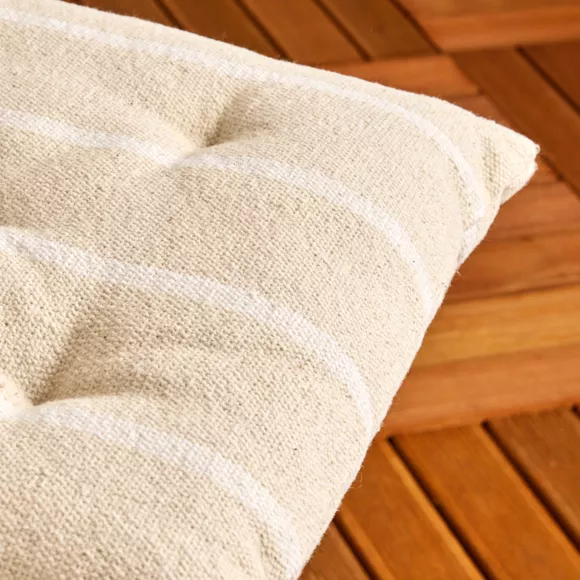 Eminza Coussin De Chaise Extérieur Toile De Coton (40 X 40 Cm) Ocealys Blanc