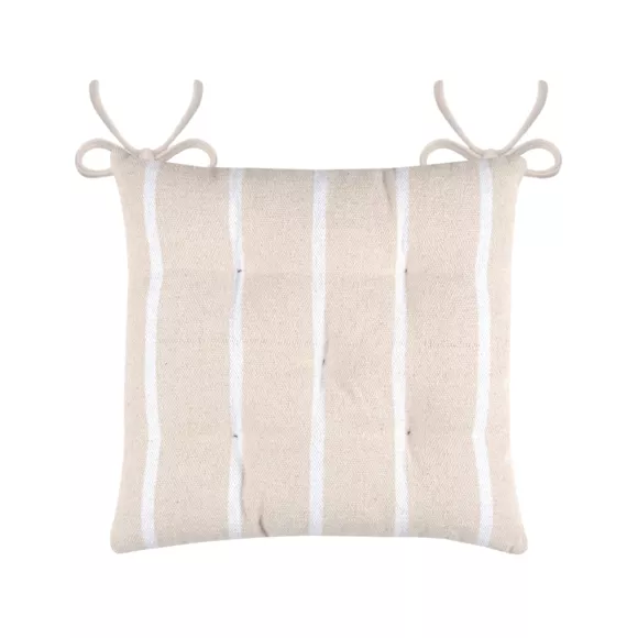 Eminza Coussin De Chaise Extérieur Toile De Coton (40 X 40 Cm) Ocealys Blanc