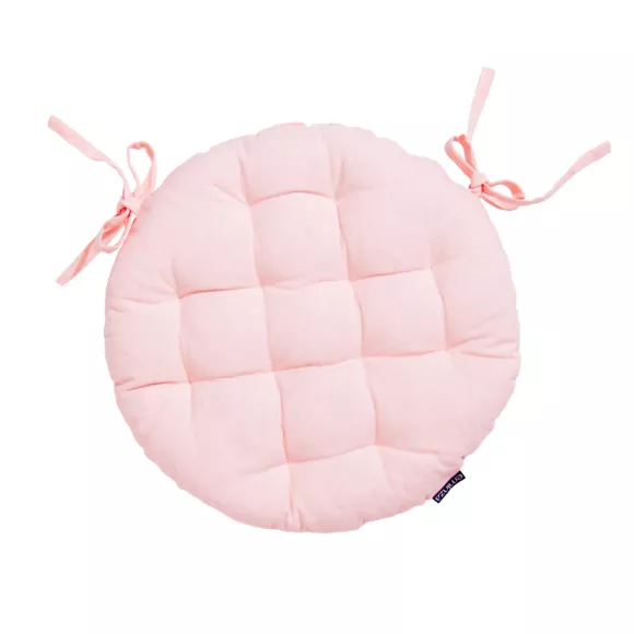 Eminza Coussin De Chaise Rond Coton (40 Cm) Pixel Rose Poudré