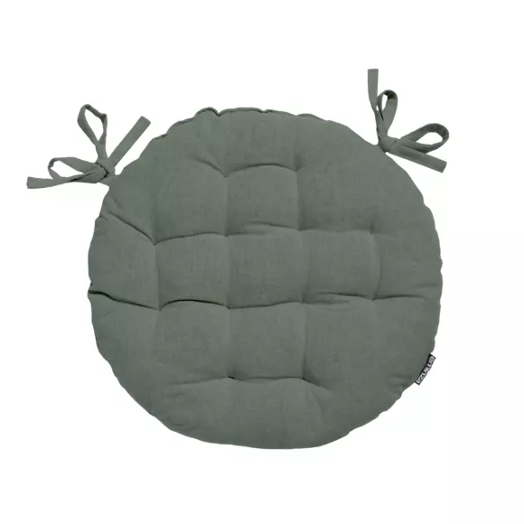 Eminza Coussin De Chaise Rond Coton (40 Cm) Pixel Vert Kaki