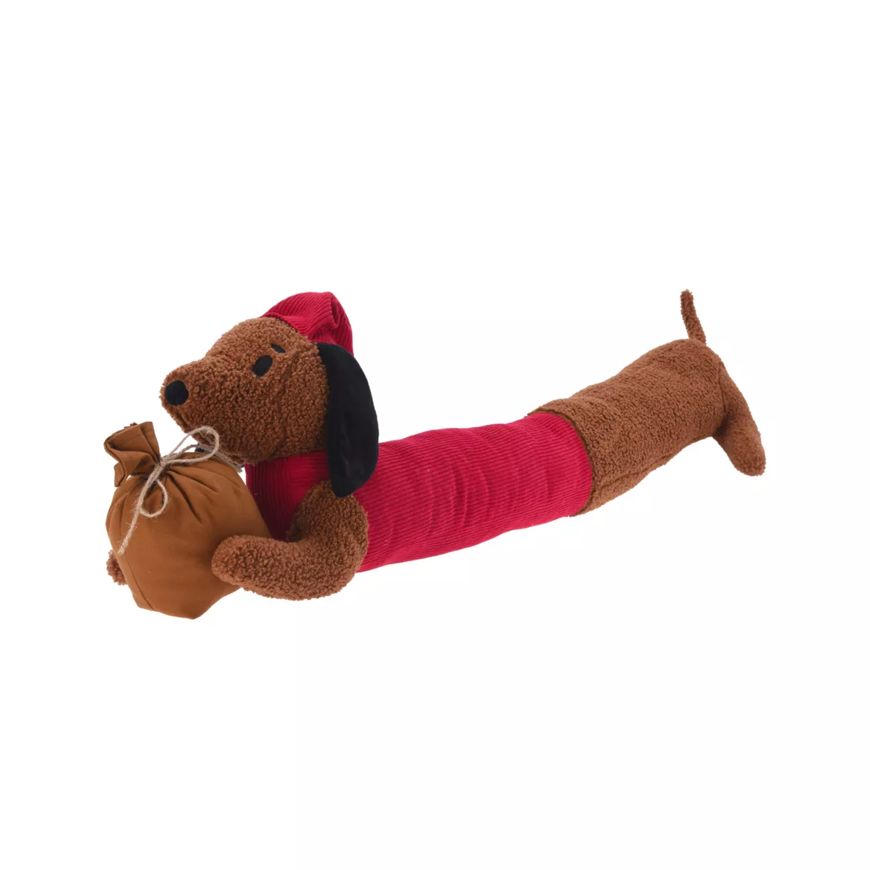 eminza Coussin de Noël bas de porte (82 x 20 cm) Nano chien Marron