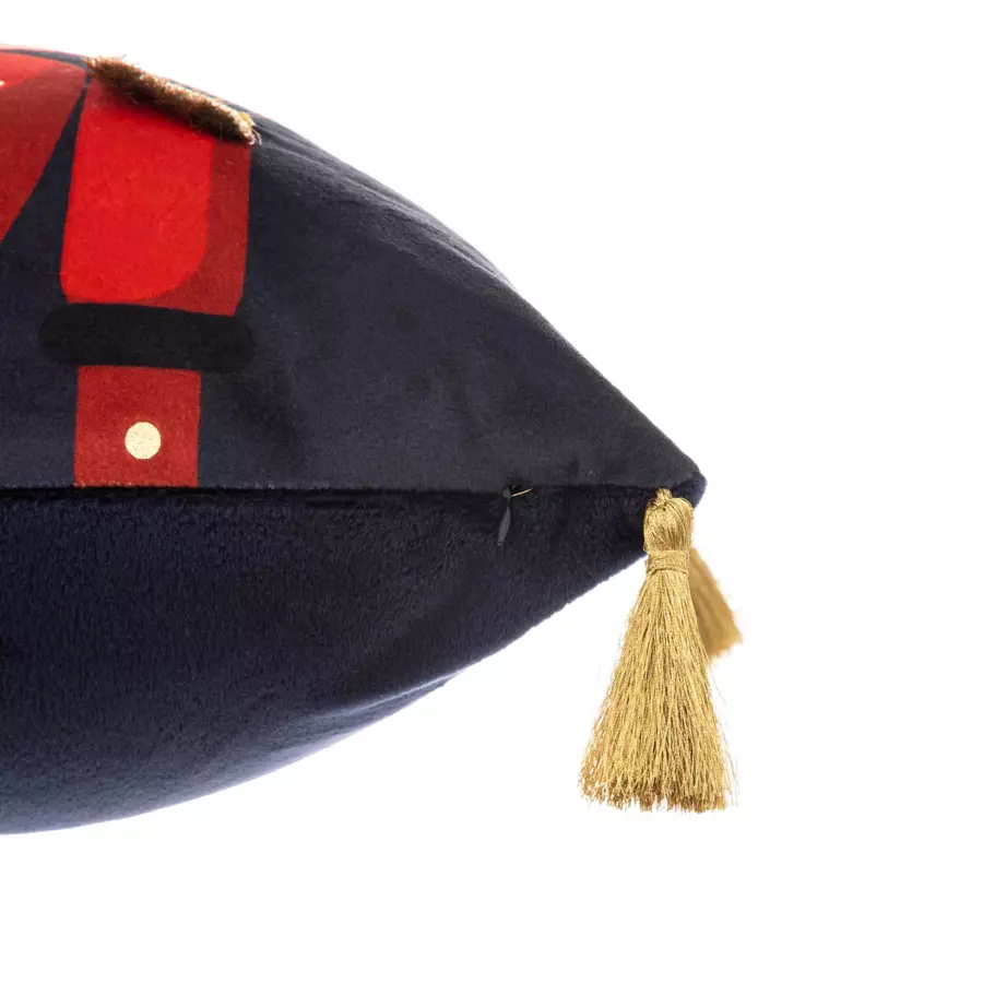 Eminza Coussin De Noël Carré (40 Cm) Casse-noisette Bleu Marine
