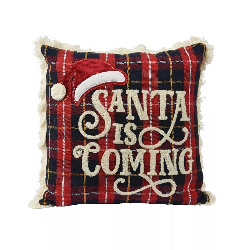 eminza Coussin de Noël carré coton (45 x 45 cm) Santa is coming
