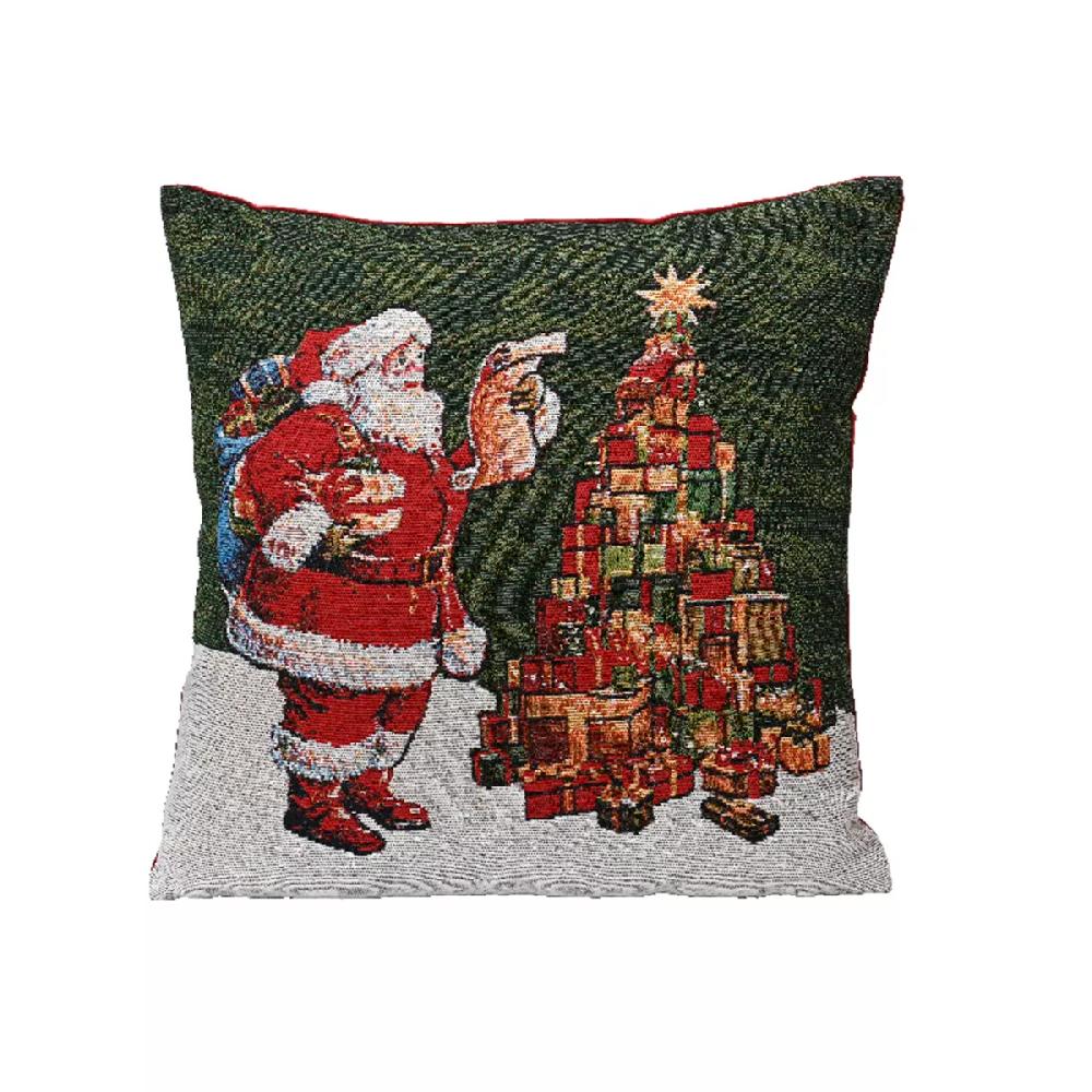 eminza Coussin de Noël carré velours (45 x 45 cm) Fête de Noël
