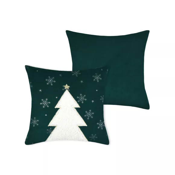 Eminza Coussin De Noël Carré Velours (45 X 45 Cm) Harold Vert Sapin