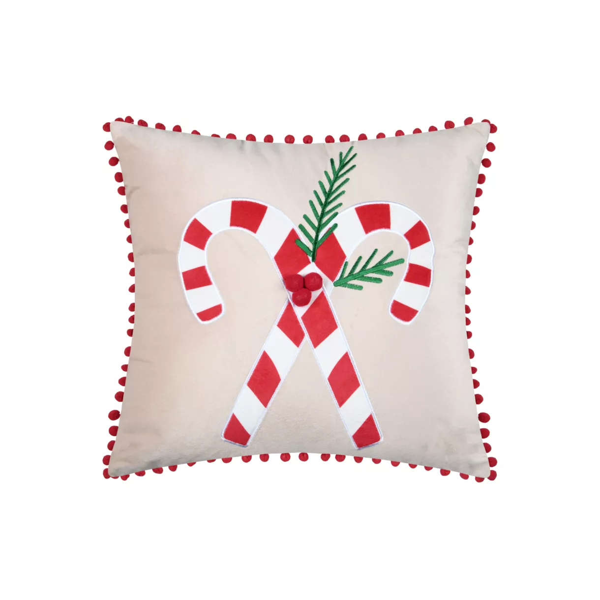 eminza Coussin de Noël carré velours (45 x 45 cm) Lucien Rouge