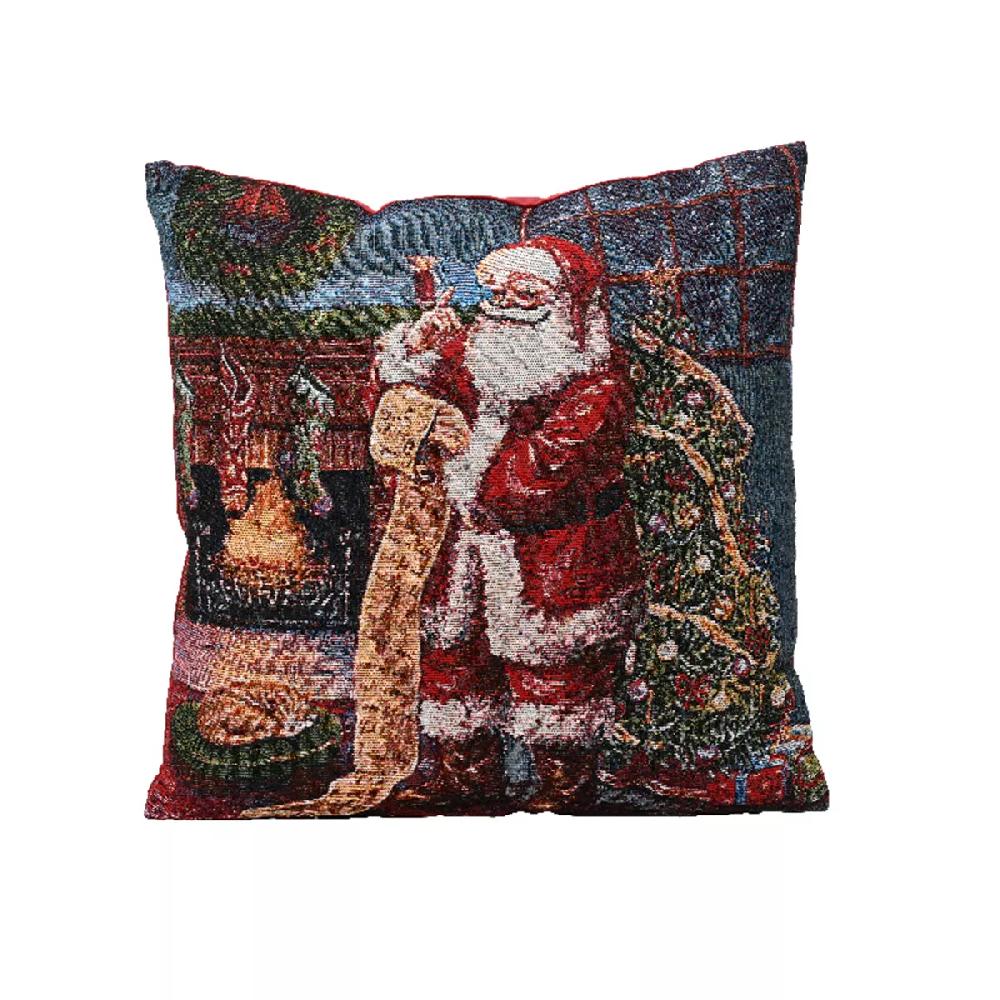 eminza Coussin de Noël carré velours (45 x 45 cm) Nuit de Noël