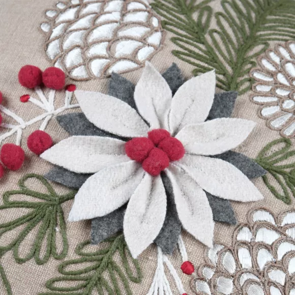Eminza Coussin De Noël Coton Et Laine (45 X 45 Cm) Winty Naturel