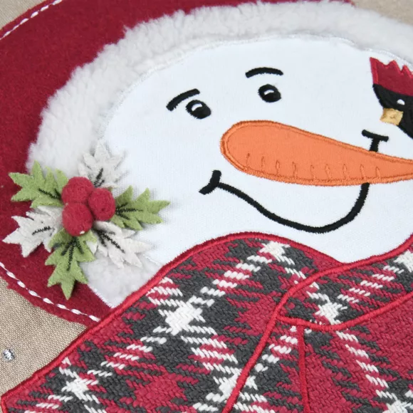 Eminza Coussin De Noël Coton Et Laine (45 X 45 Cm) Winty Rouge