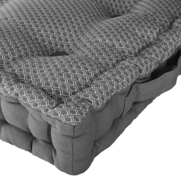 Eminza Coussin De Sol Carré Coton (40 X 40 Cm) Otto Gris