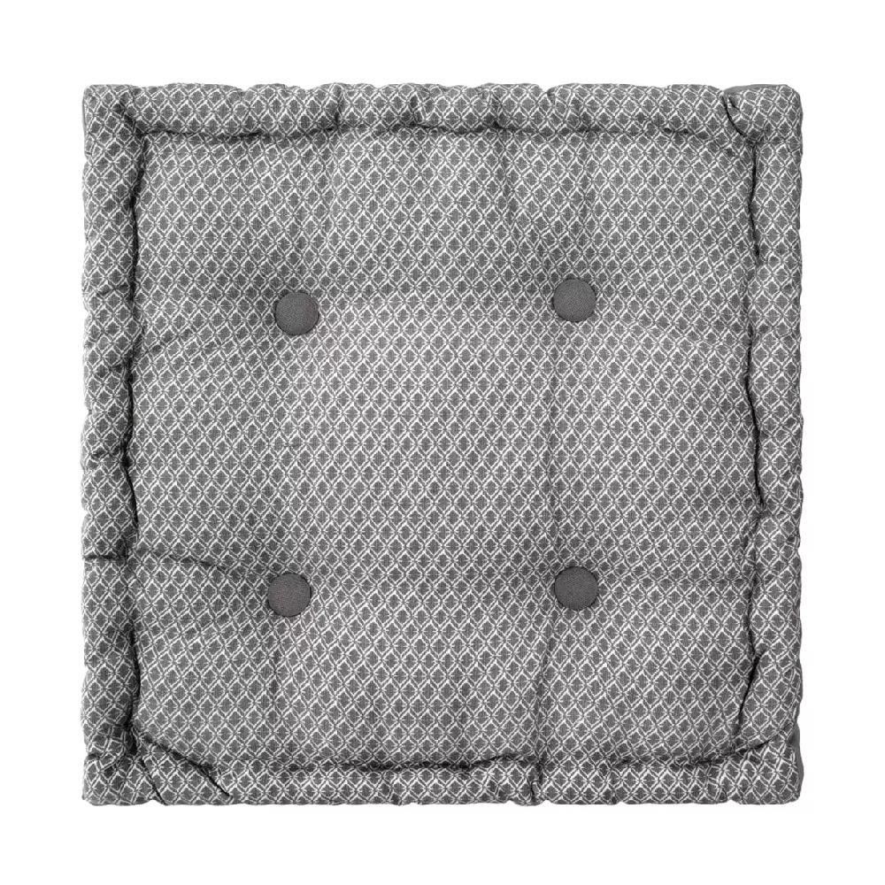 eminza Coussin de sol carré coton (40 x 40 cm) Otto Gris