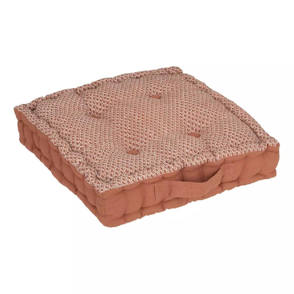 eminza Coussin de sol carré coton (40 x 40 cm) Otto Terracotta