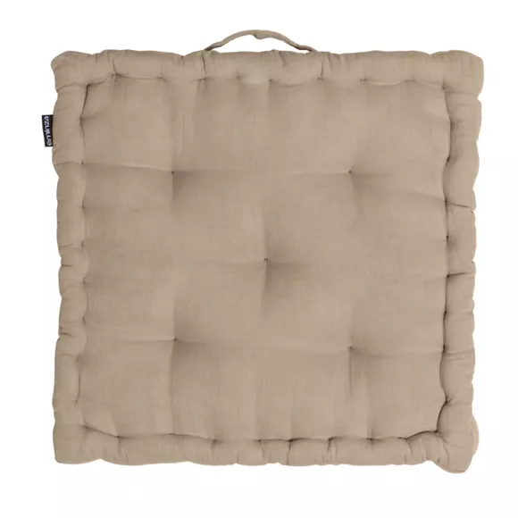 Eminza Coussin De Sol Carré Gaze De Coton (50 X 50 Cm) Gaïa Ficelle