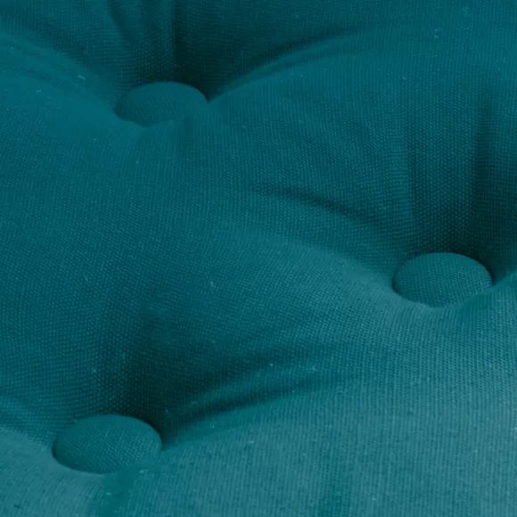 Eminza Coussin De Sol Coton (40 X 40 Cm) Pixel Bleu Canard