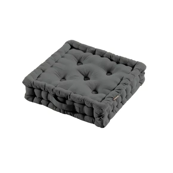 Eminza Coussin De Sol Coton (40 X 40 Cm) Pixel Gris Anthracite