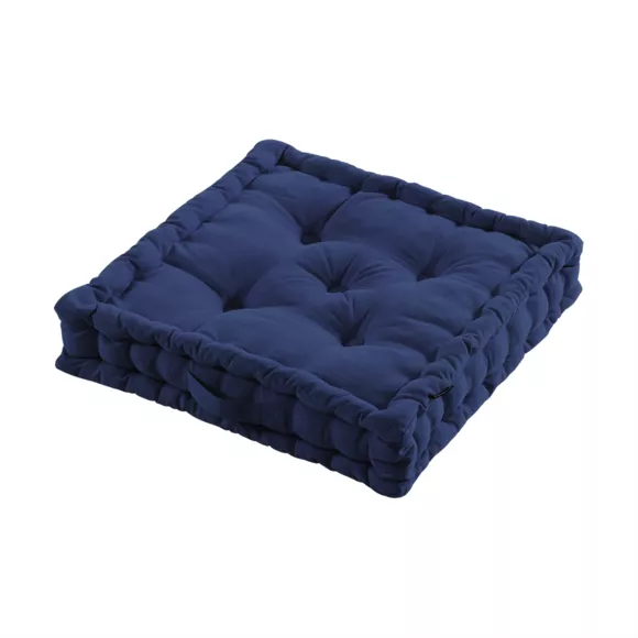 Eminza Coussin De Sol Coton (50 X 50 Cm) Pixel Bleu Marine