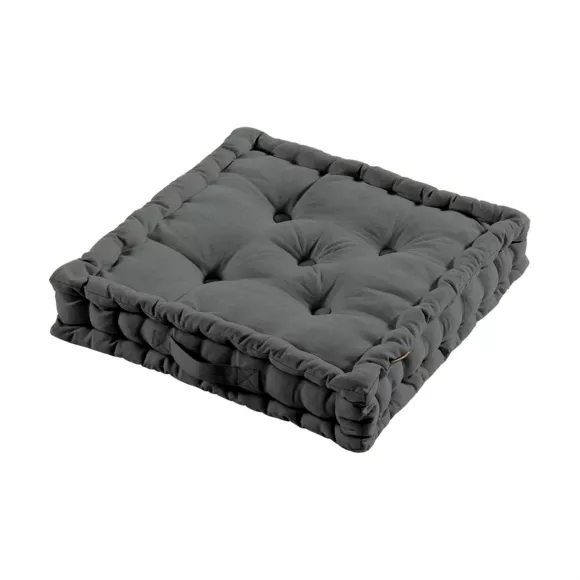 Eminza Coussin De Sol Coton (50 X 50 Cm) Pixel Gris Anthracite
