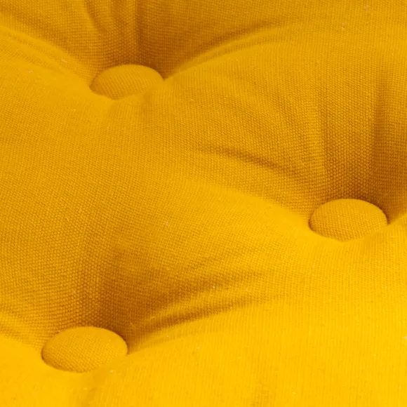 Eminza Coussin De Sol Coton (50 X 50 Cm) Pixel Jaune Moutarde