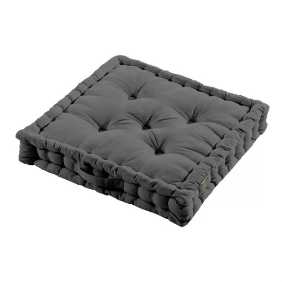 Eminza Coussin De Sol Coton (60 X 60 Cm) Pixel Gris Anthracite