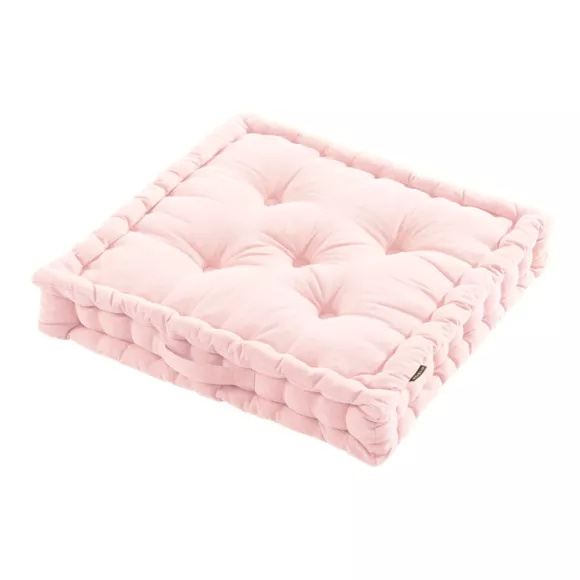 Eminza Coussin De Sol Coton (60 X 60 Cm) Pixel Rose Poudré