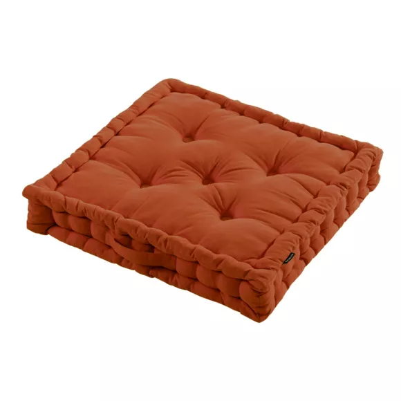 Eminza Coussin De Sol Coton (60 X 60 Cm) Pixel Terracotta