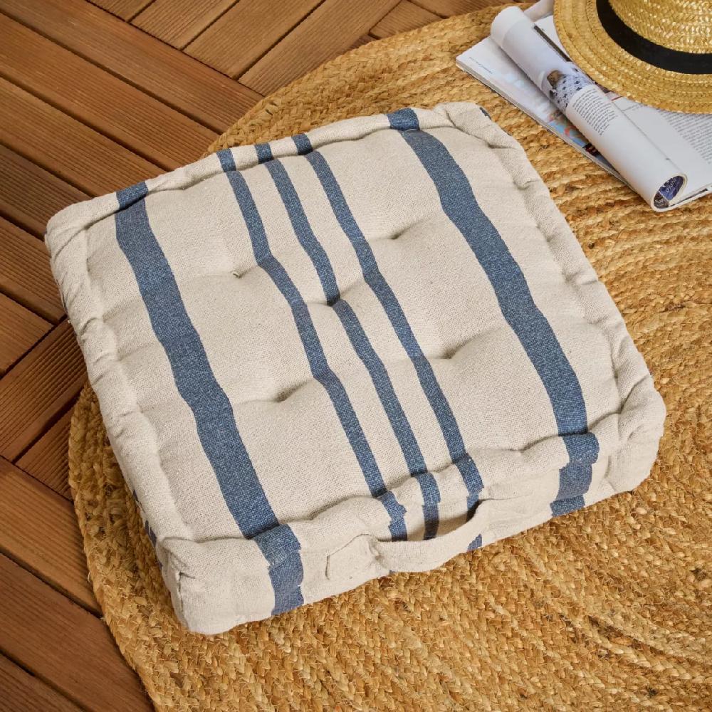 eminza Coussin de sol extérieur (45 x H10 cm) Nautira Bleu marine