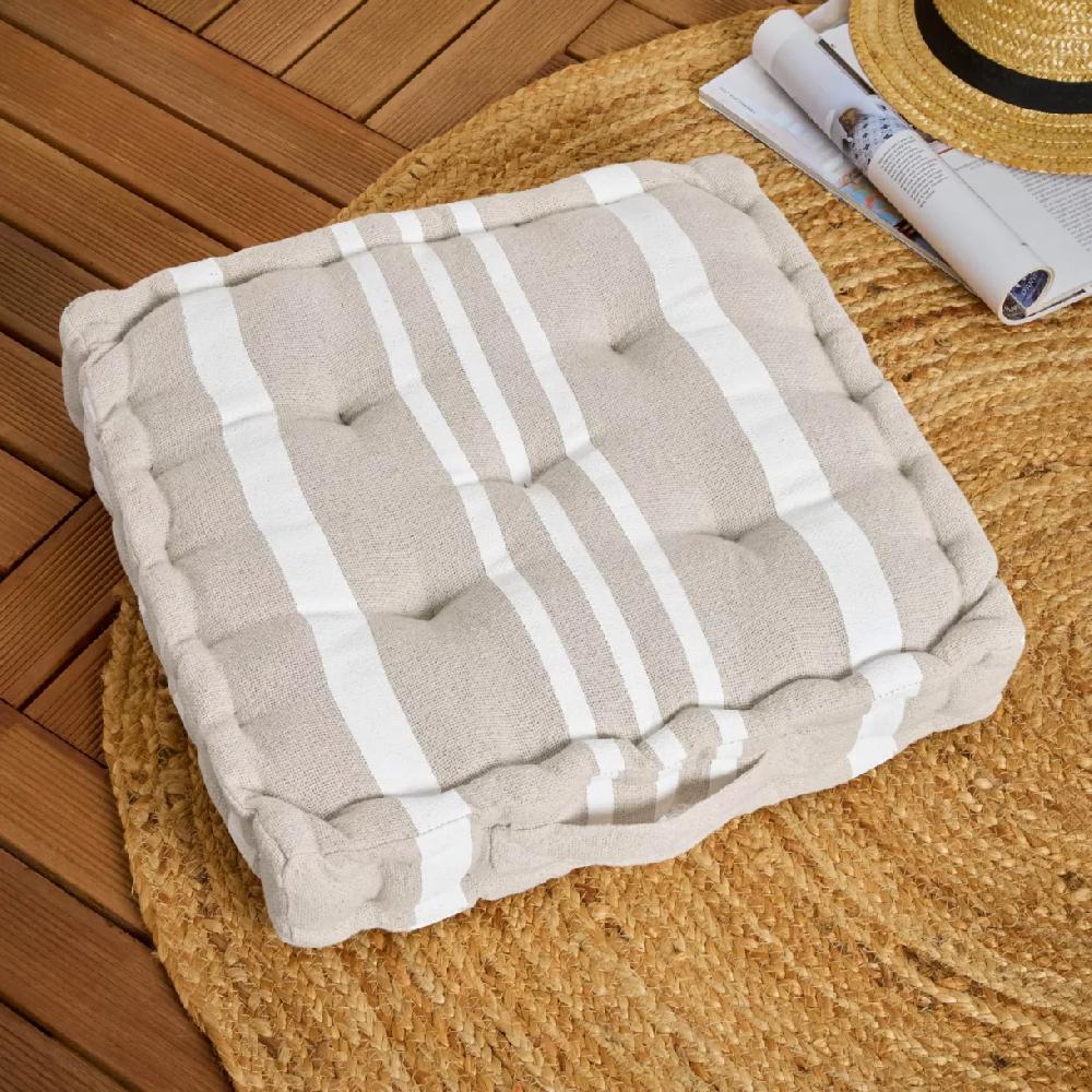 eminza Coussin de sol extérieur (45 x H10 cm) Nautira Ecru