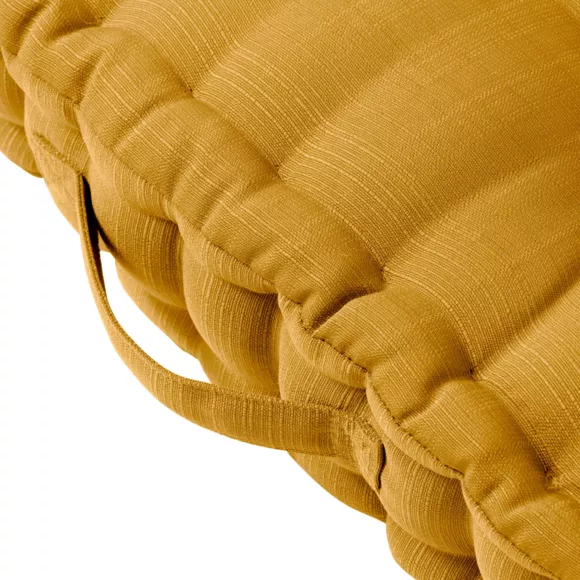 Eminza Coussin De Sol Extérieur Capitonné (50 X 50 Cm) Sunset Jaune Moutarde