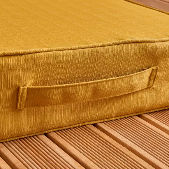 Eminza Coussin De Sol Extérieur Déhoussable (45 X 45 Cm) Sunset Jaune Moutarde