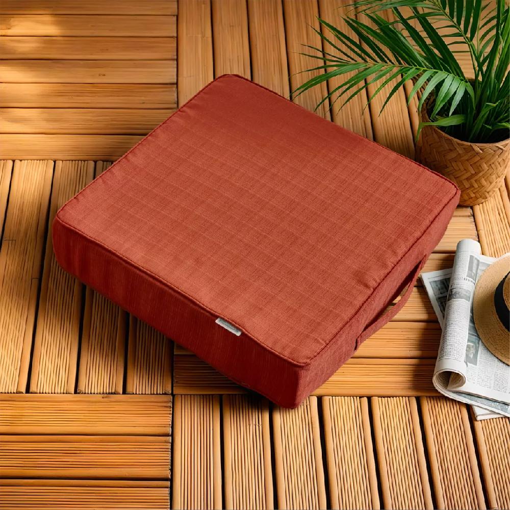 eminza Coussin de sol extérieur déhoussable (45 x 45 cm) Sunset Terracotta