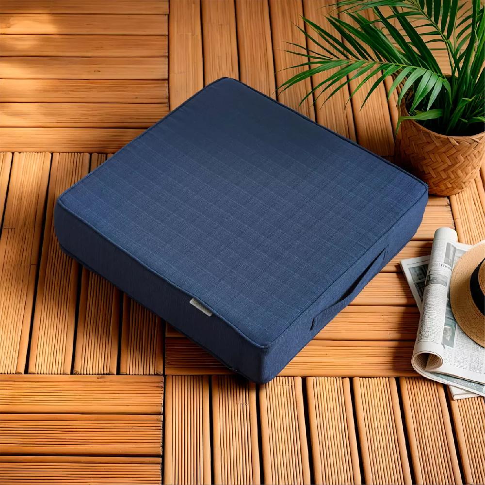 eminza Coussin de sol extérieur déhoussable (45 x 45 cm) Sunset Bleu nuit