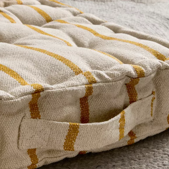 Eminza Coussin De Sol Extérieur Toile De Coton (45 X 45 Cm) Ocealys Jaune Moutarde